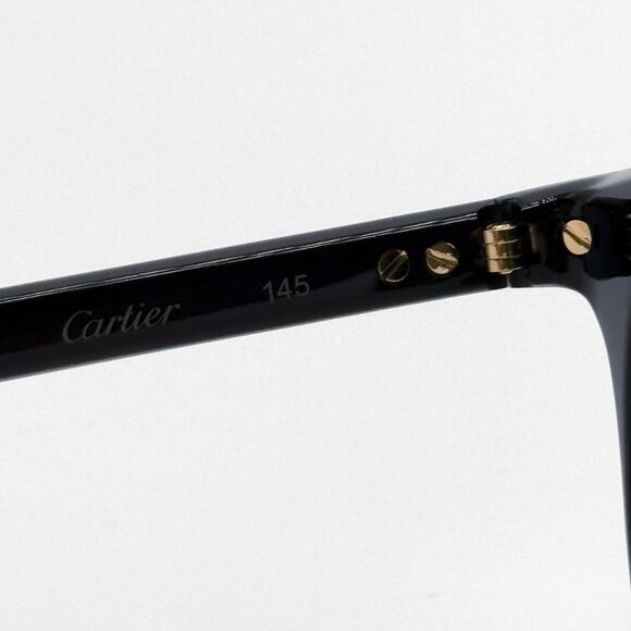 NEW CARTIER CT0010S 004 MEN BLACK ROUND SUNGLASSES - Picture 9 of 10